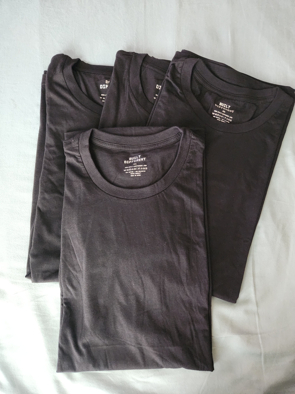Built Different Men's Black Crew Neck T-Shirt Lot Of 4 New Without Tags Size 4XL